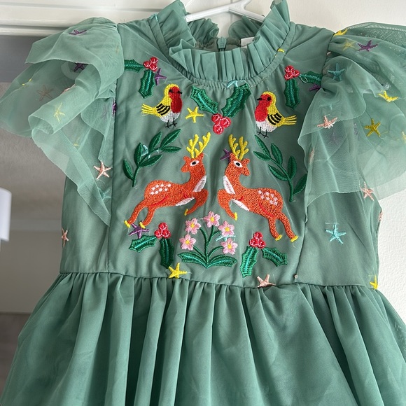 Ccmom -size 4T - Christmas tulle dress with reindeer appliqué - Picture 3 of 3